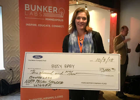 Beth Fynbo with Bunker Labs prize check