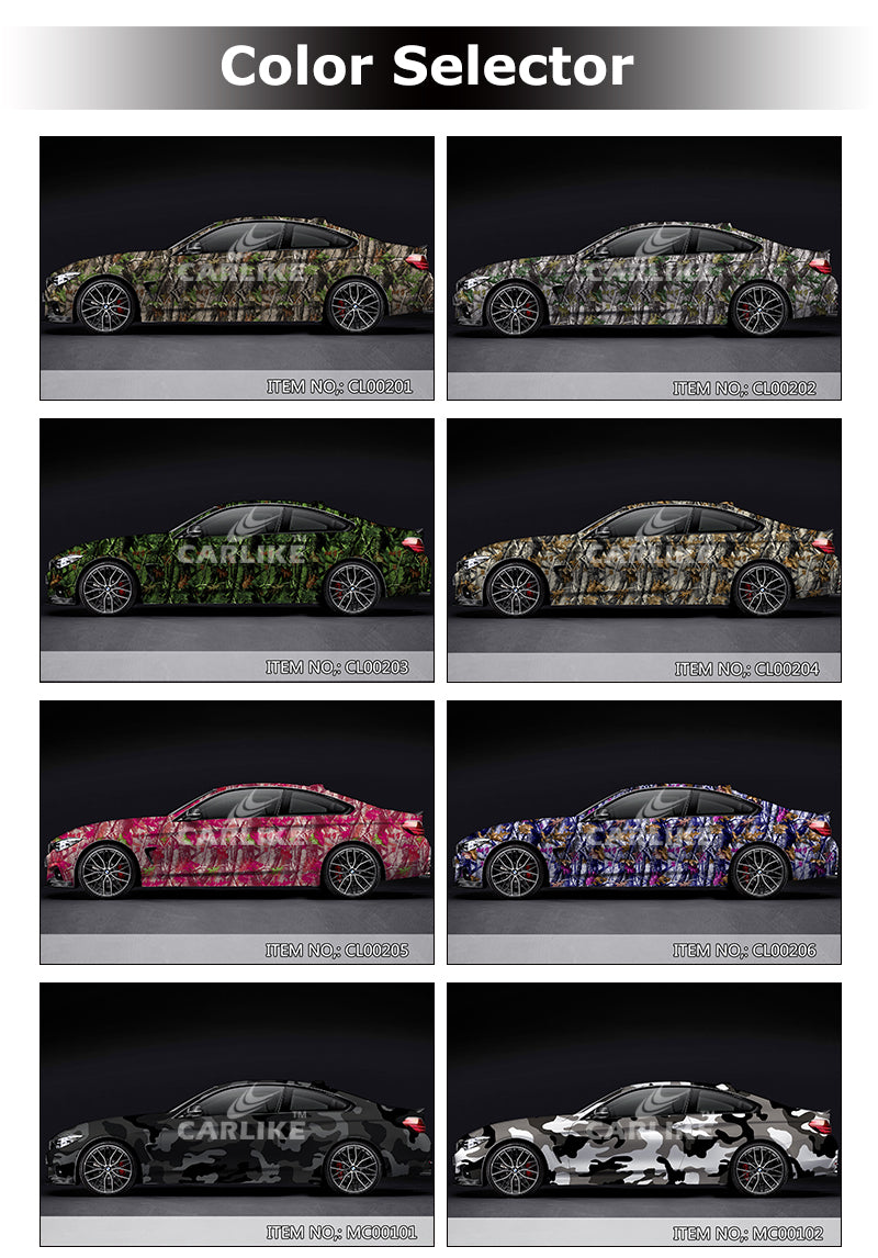 CARLIKE Printed Camouflage Vinyl Car Wrap Camo