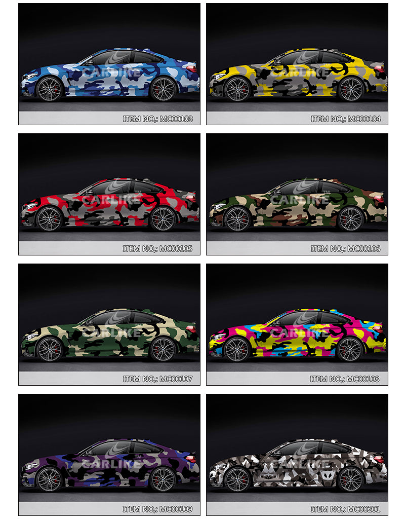 CARLIKE Printed Camouflage Vinyl Car Wrap Camo