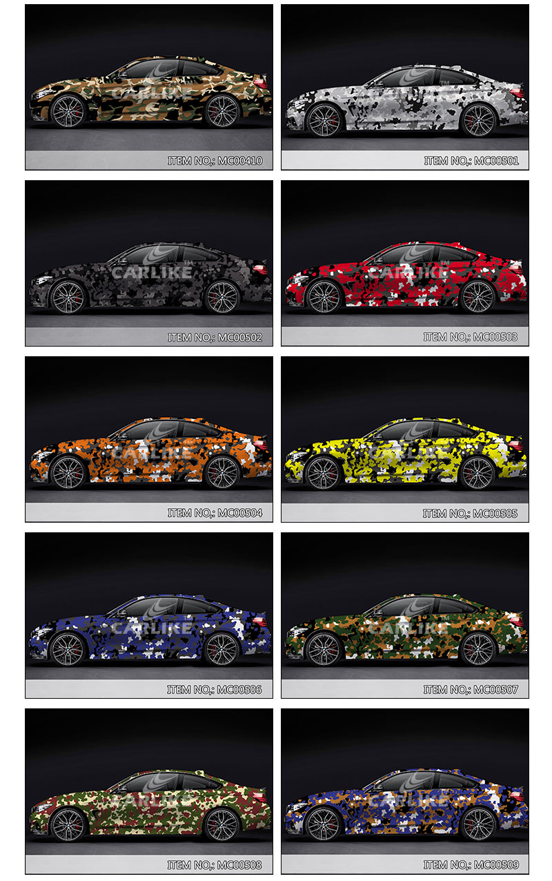 CARLIKE Printed Camouflage Vinyl Car Wrap Camo