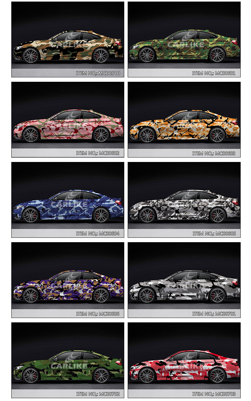 CARLIKE Printed Camouflage Vinyl Car Wrap Camo