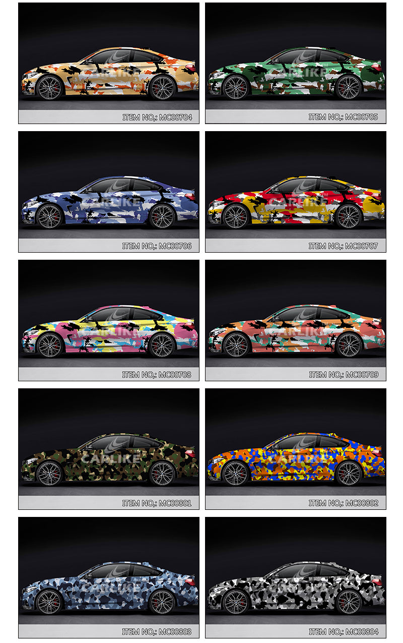 CARLIKE Printed Camouflage Vinyl Car Wrap Camo