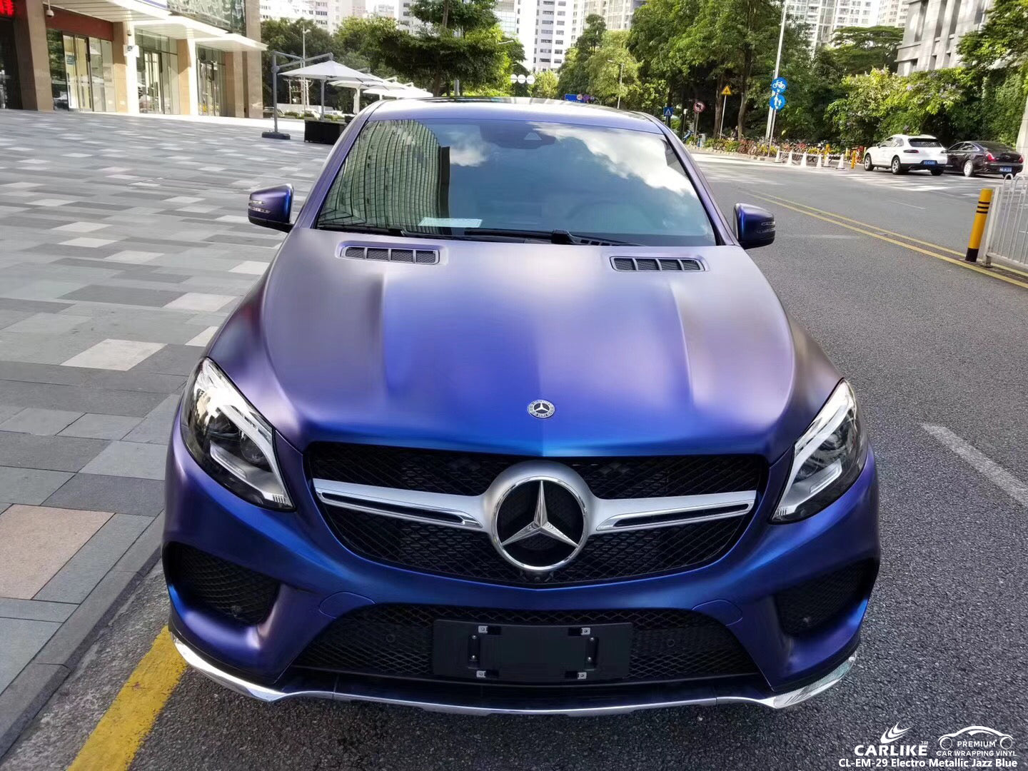 CARLIKE CL-EM-29 vinilo azul mate de metal electro metalizado envuelve mercedes suv