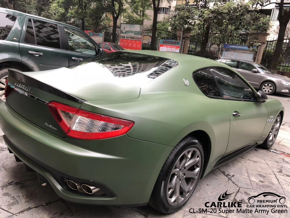 CARLIKE CL-SM-20 SUPER MATTE ARMY GREEN VINYL On Maserati