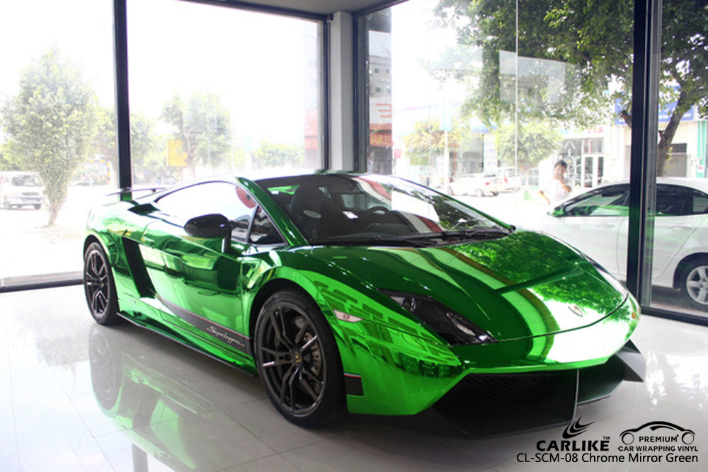 CARLIKE CL-SCM-08 CHROME MIRROR GREEN VINYL LAMBORGHINI WRAP – CARLIKE WRAP