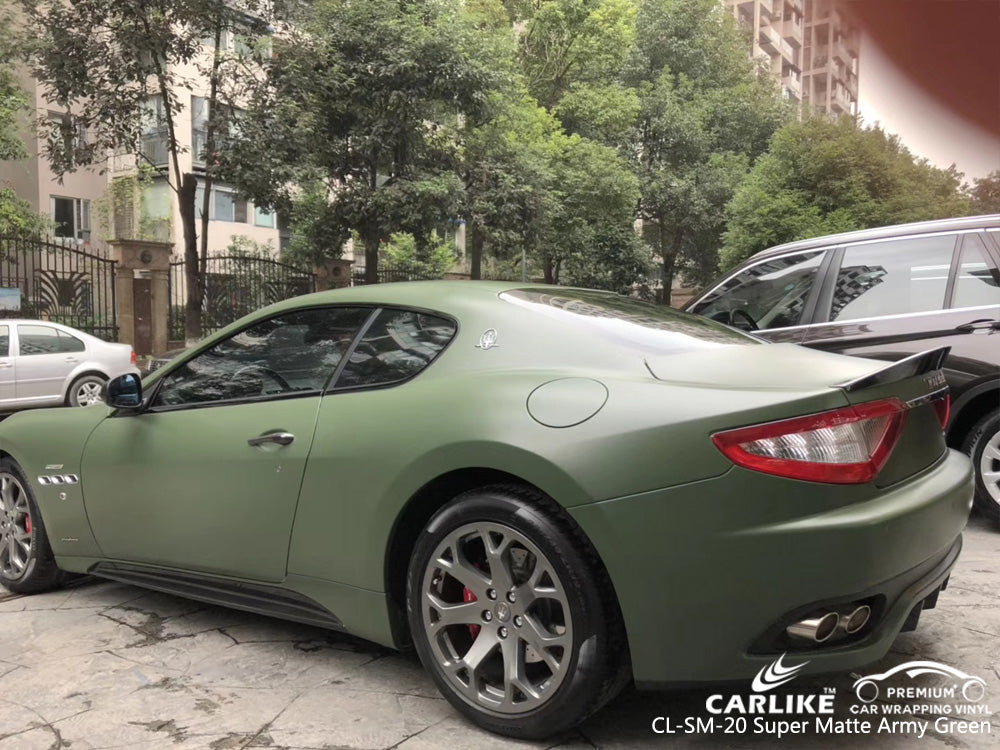 CARLIKE CL-SM-20 SUPER MATTE ARMY GREEN VINYL On Maserati