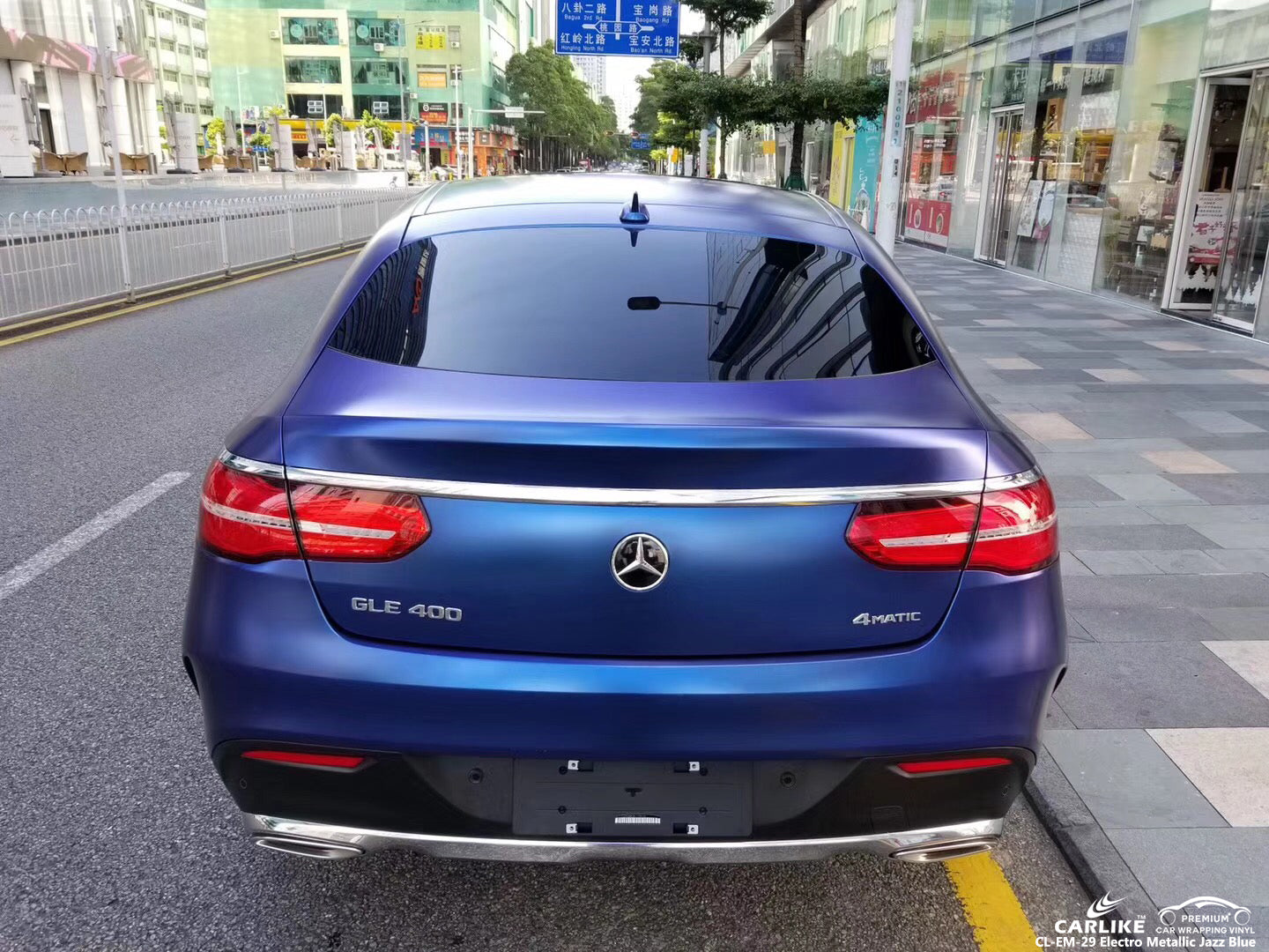 CARLIKE CL-EM-29 vinilo azul mate de metal electro metalizado envuelve mercedes suv