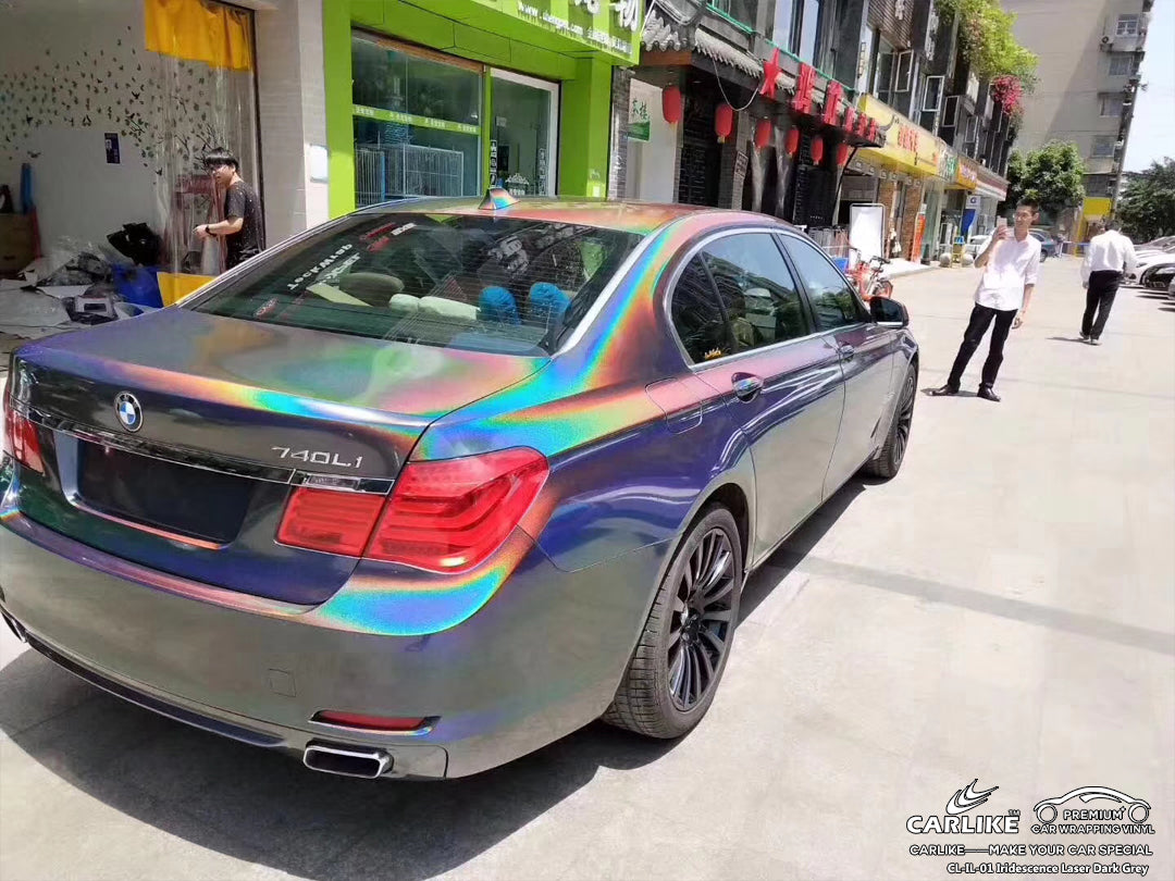 CARLIKE CL-IL-01 Iridescence Laser Dark Grey Vinyl Car Wrapping