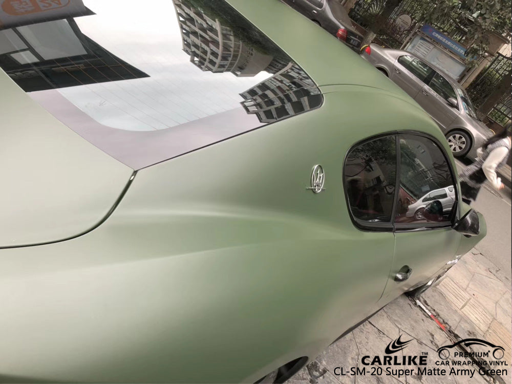 CARLIKE CL-SM-20 SUPER MATTE ARMY GREEN VINYL On Maserati