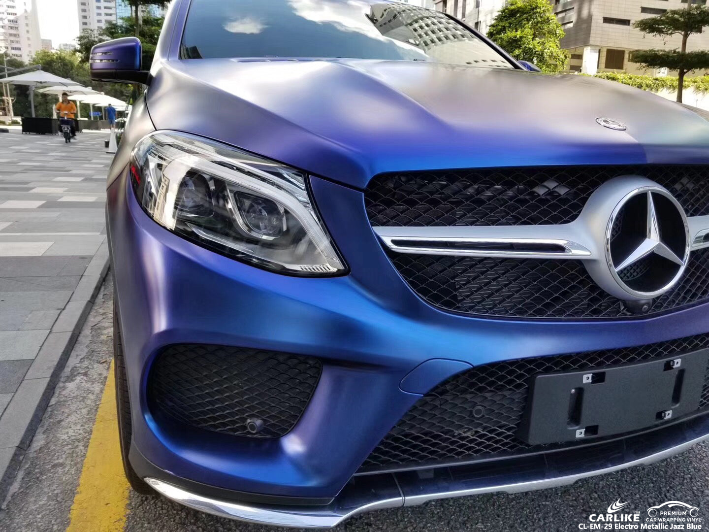 CARLIKE CL-EM-29 vinilo azul mate de metal electro metalizado envuelve mercedes suv