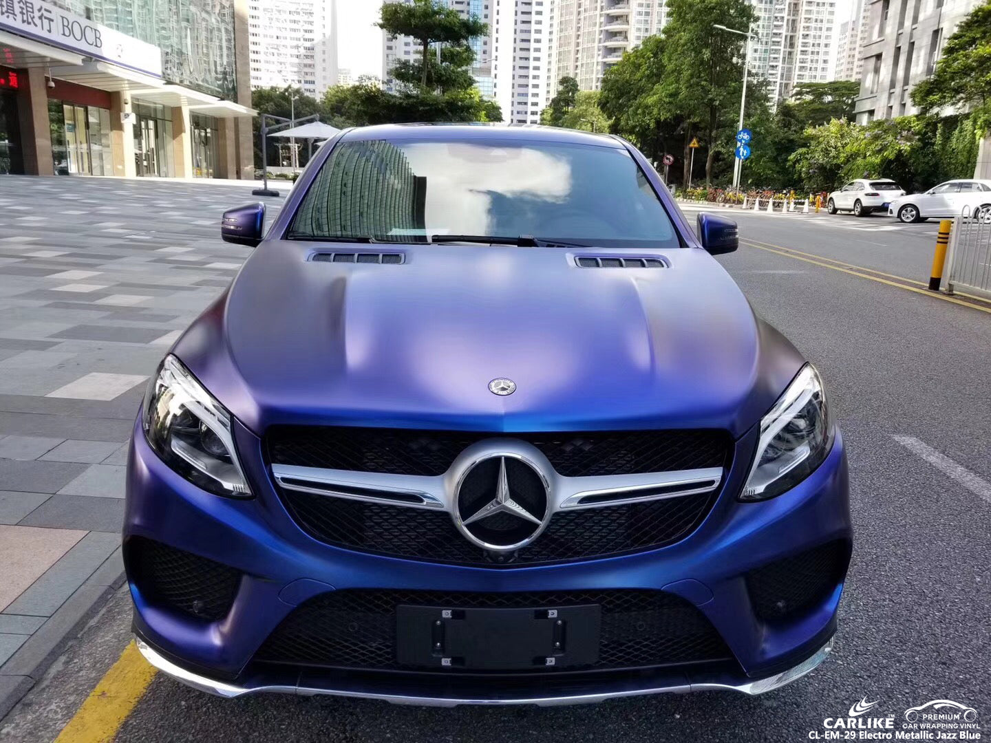 CARLIKE CL-EM-29 vinilo azul mate de metal electro metalizado envuelve mercedes suv