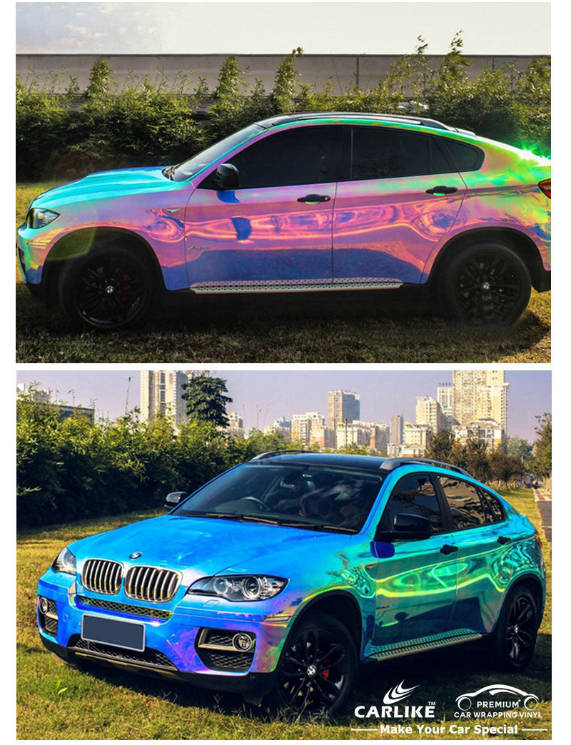 CARLIKE CL-CR Chrome Rainbow Holographic Car Wrap Vinyl