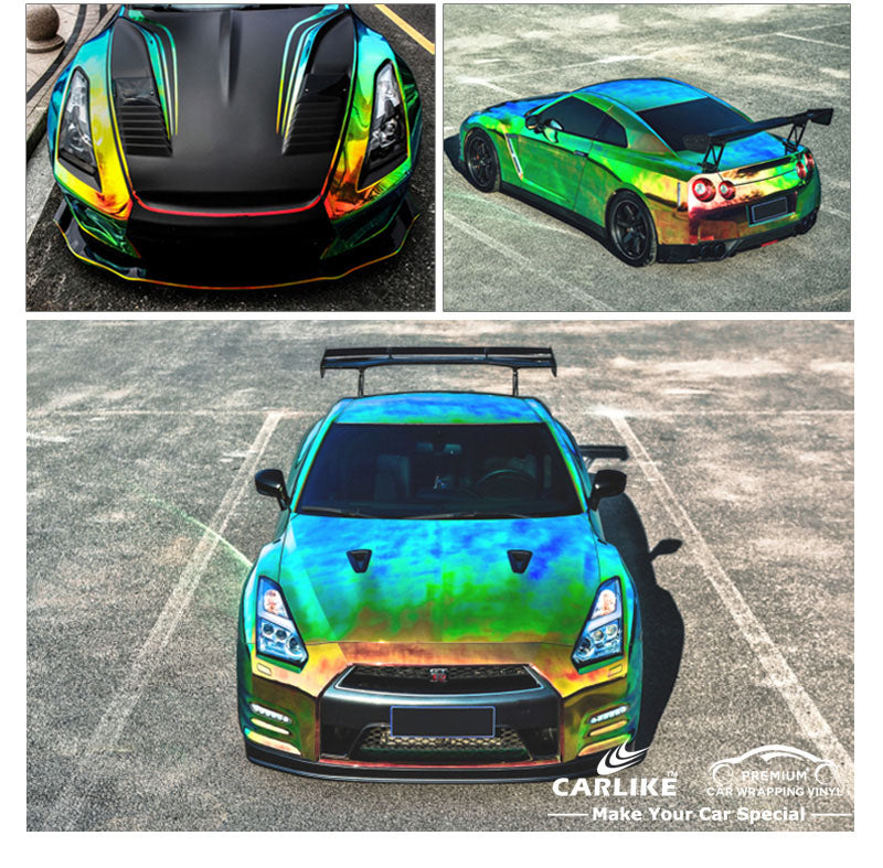 CARLIKE CL-CR Chrome Rainbow Holographic Car Wrap Vinyl