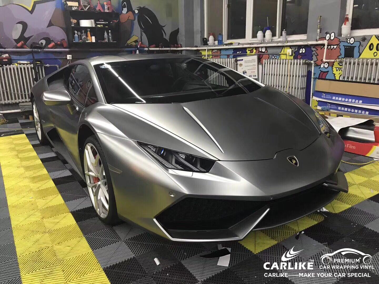 CARLIKE CL-EM-05 ÇELİK GRİ MAT MAT ELEKTRO METALİK VİNİL WRAP LAMBORGHINI