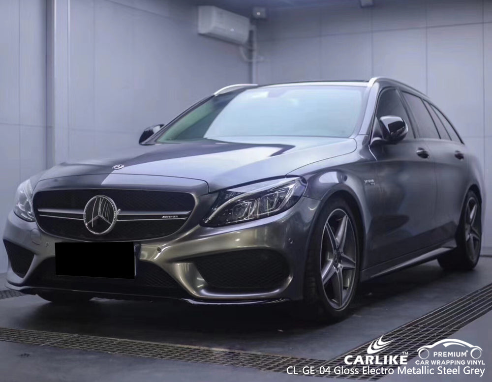 Carlike Cl Ge 04 Gloss Electro Metallic Steel Grey Wrap Mercedes Benz Carlike Wrap