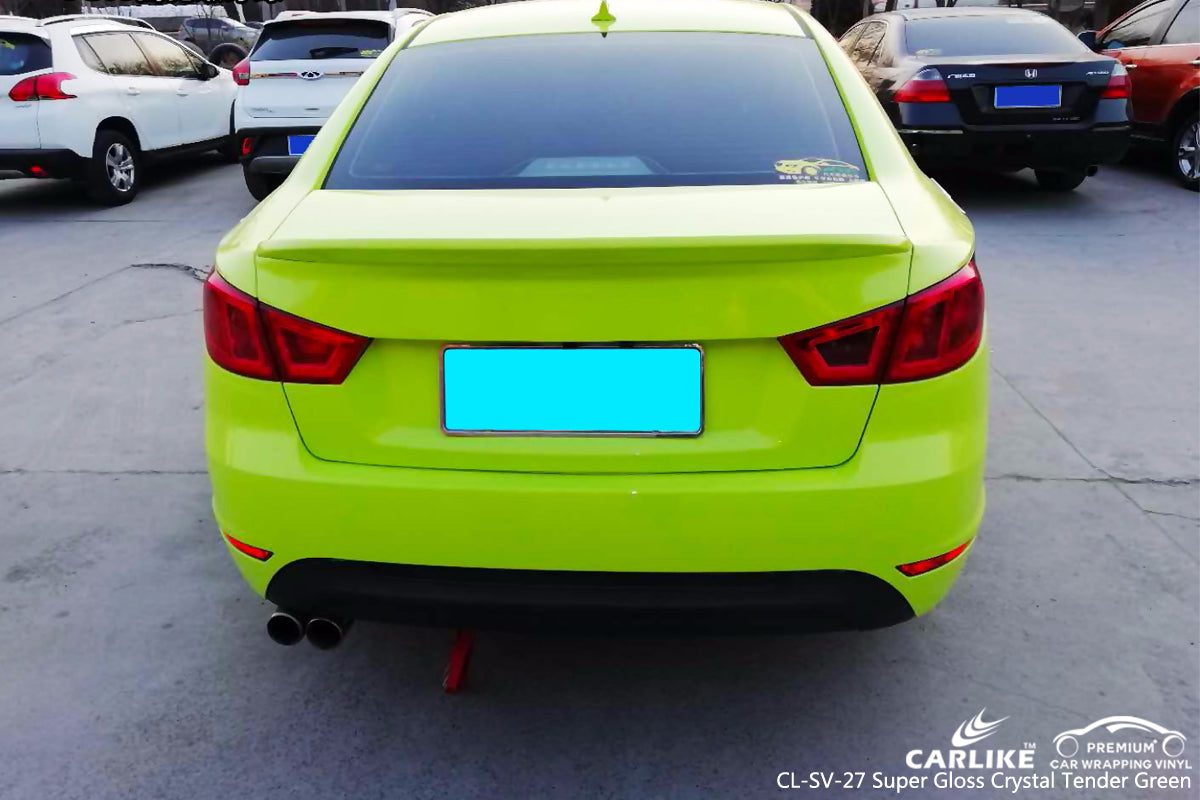 CARLIKE CL-SV-27 SUPER GLOSS CRYSTAL TENDER GREEN VINYL WRAP BAIC BJEV