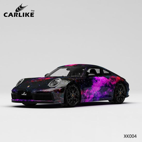 CARLIKE CL-XK004 pattern black purple starry sky high-precision printing customized car vinyl wrap - CARLIKE WRAP