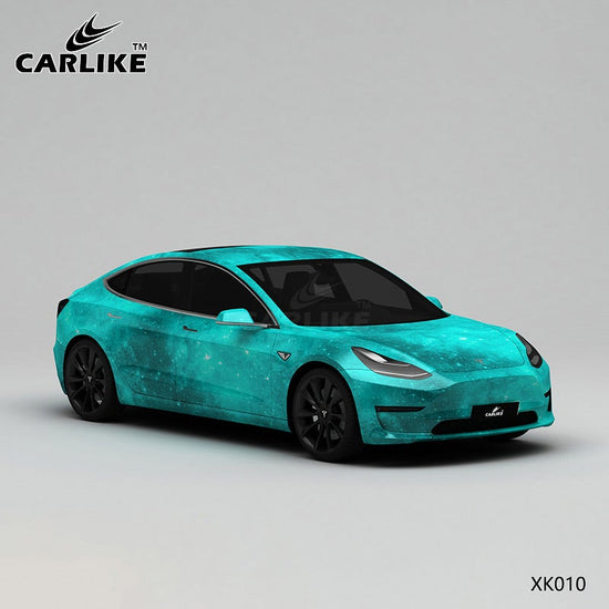CARLIKE CL-XK010 pattern green starry sky high-precision printing customized car vinyl wrap for tesla - CARLIKE WRAP
