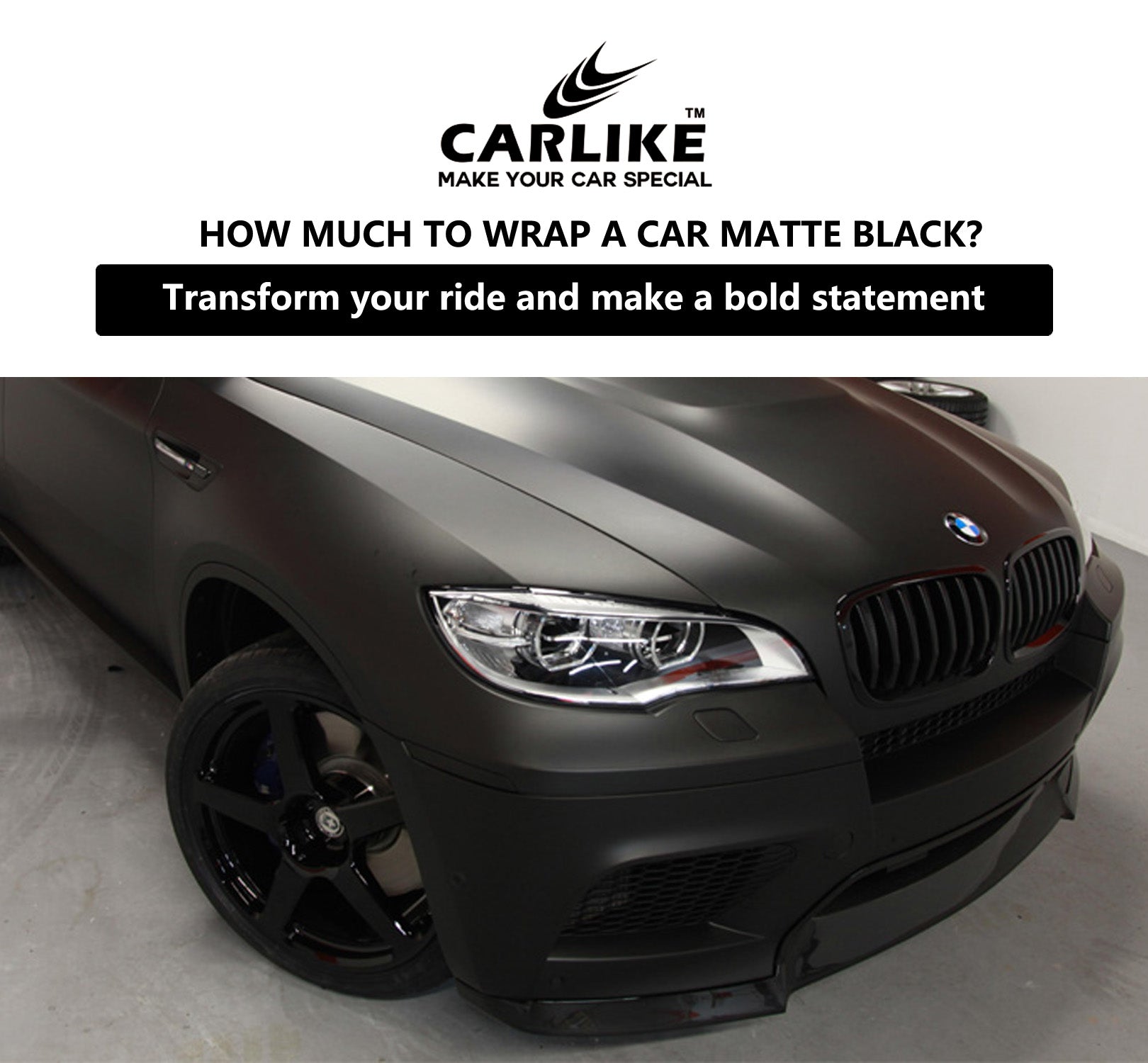 How Much to Wrap A Car Matte Black?High-quality Vinyl Wrap Up to $2000 –  CARLIKE WRAP