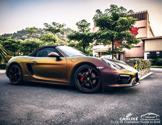 CARLIKE CL-CE-01 CHAMELEON ELECTRO METALLIC PURPLE TO GOLD VINYL PORSCHE - CARLIKE WRAP