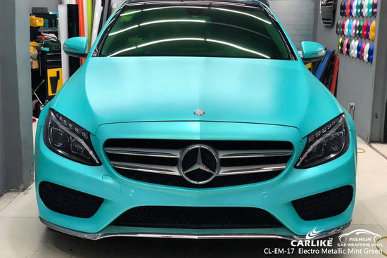 CARLIKE CL-EM-17 mint green matte electro metallic vinyl wrap Mercedes Malaysia - CARLIKE WRAP