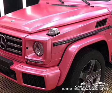 CARLIKE CL-GE-13 gloss electro metallic hot pink vinyl low tack car film Nassau Canada - CARLIKE WRAP