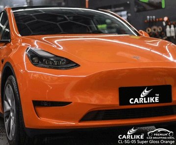 CARLIKE CL-SG-05 super gloss orange vinyl for tesla - CARLIKE WRAP