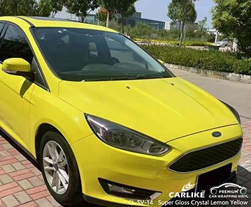 CARLIKE CL-SV-14 super gloss crystal lemon yellow vinyl for ford - CARLIKE WRAP