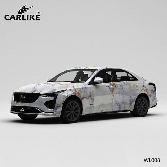 CARLIKE CL-WL008 pattern marbling high-precision printing customized car vinyl wrap for cadillac - CARLIKE WRAP
