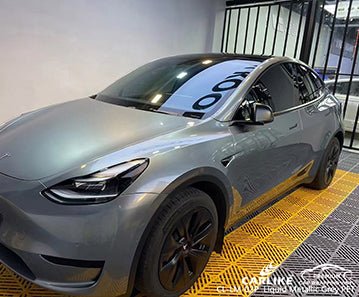 CL-LM-02P liquid metallic grey vinyl (pet air release paper) for tesla - CARLIKE WRAP