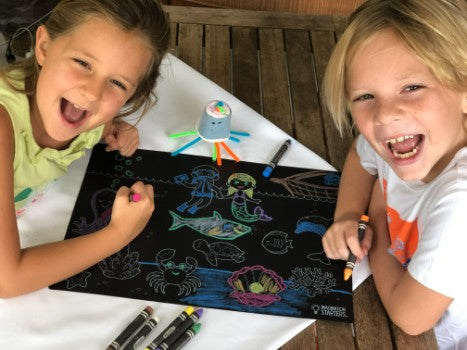 Kids chalkboard placemat ocean animals