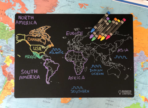 Continents Chalkboard Placemat