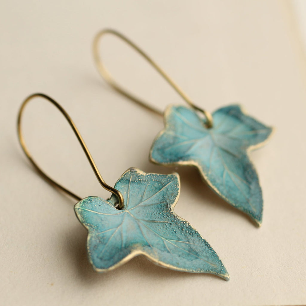 Olive Green Ivy Leaf Earrings – Silk Purse, Sow's Ear