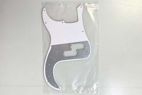 new】Fender / Pickguard， Mexico Jazz Bass， White， 3-Ply