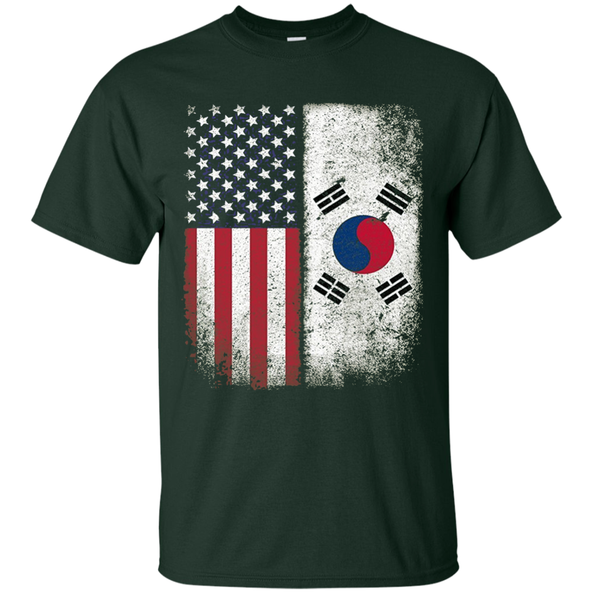 Top Selling Perfect South Korean American Flag T-shirt South Korea Usa