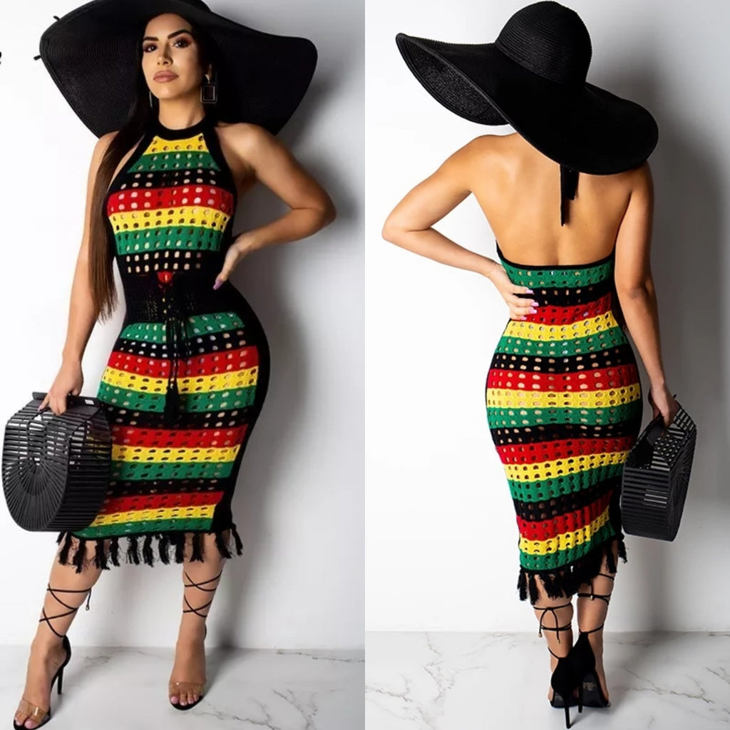 rasta maxi dress