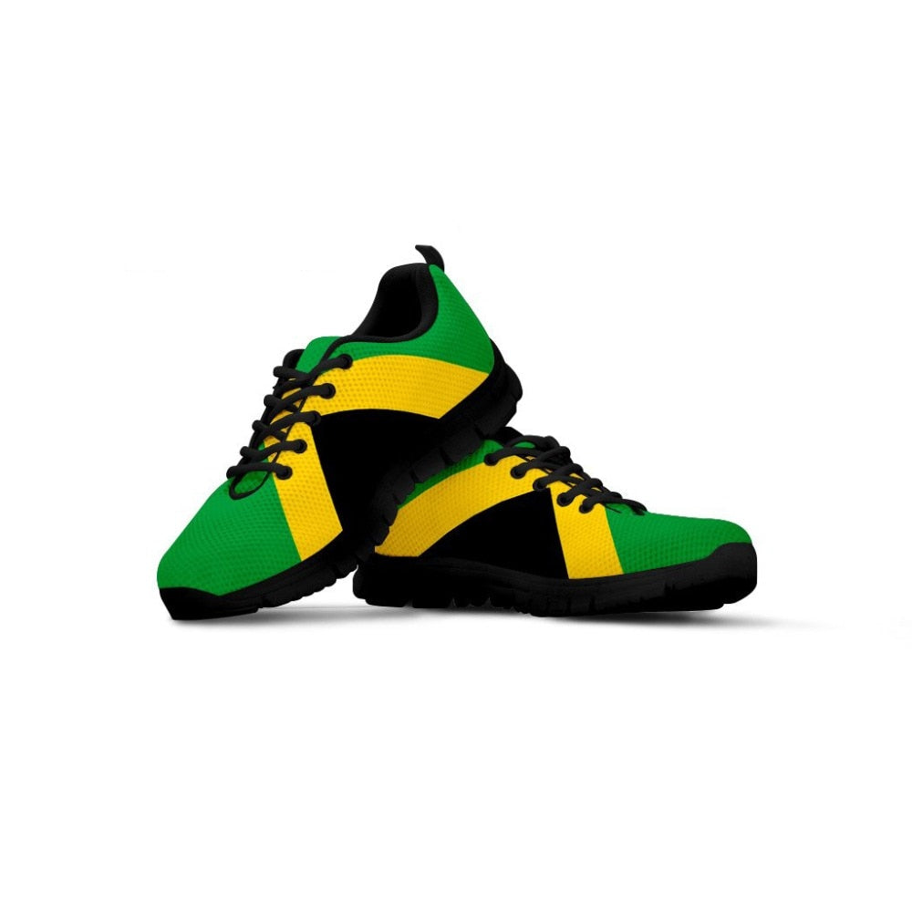 Jamaica Flag Mesh Lace Up Sneakers 