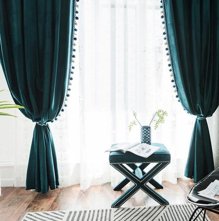 ikea green velvet curtains