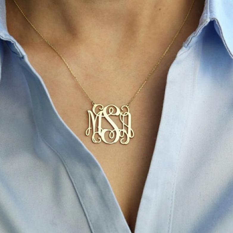 Personalized Monogram Necklace- Best Retirement Gifts For Women
