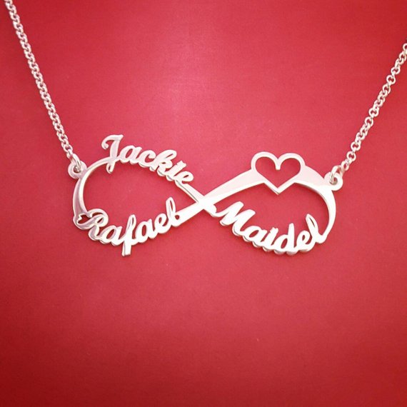 Personalized Heart With Infinity Sign Necklace- Necklace With Infinity Name