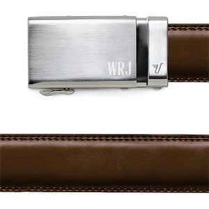 mens monogrammed belt buckle silver