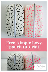 Free and simple boxy pouch tutorial by Lou Orth