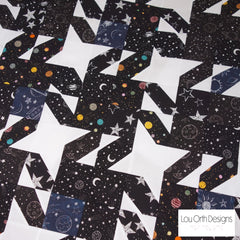 Close up of Starry Night quilt pattern by LouOrth Designs