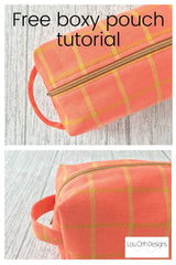 Free boxy pouch sewing pattern by Lou Orth
