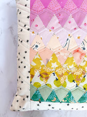 Quilting on the paper kites cushion by Lou Orth Designs