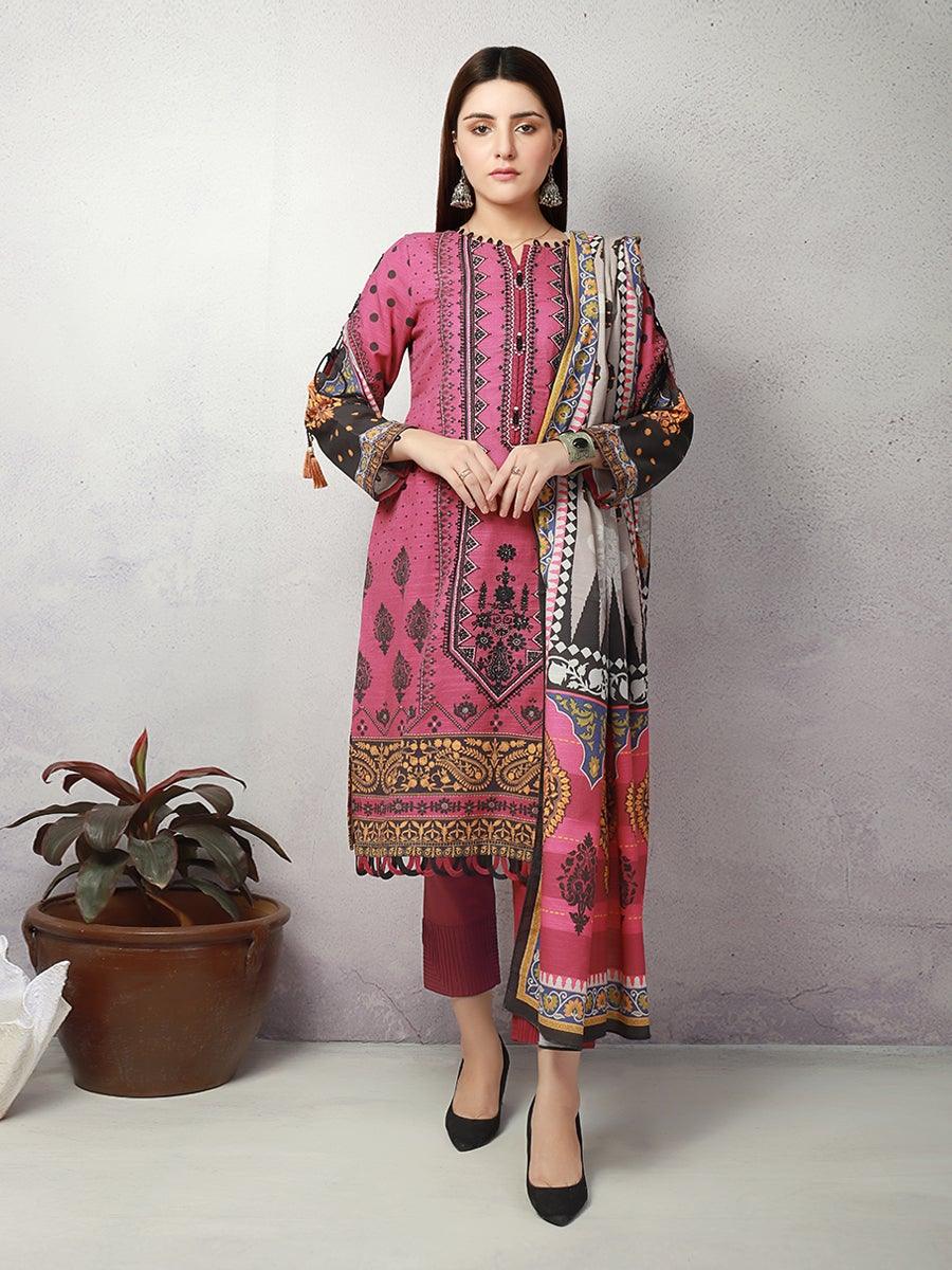 ACE Galleria Digital Embroidered Unstitched 3pc Khaddar Suit ACE 12120