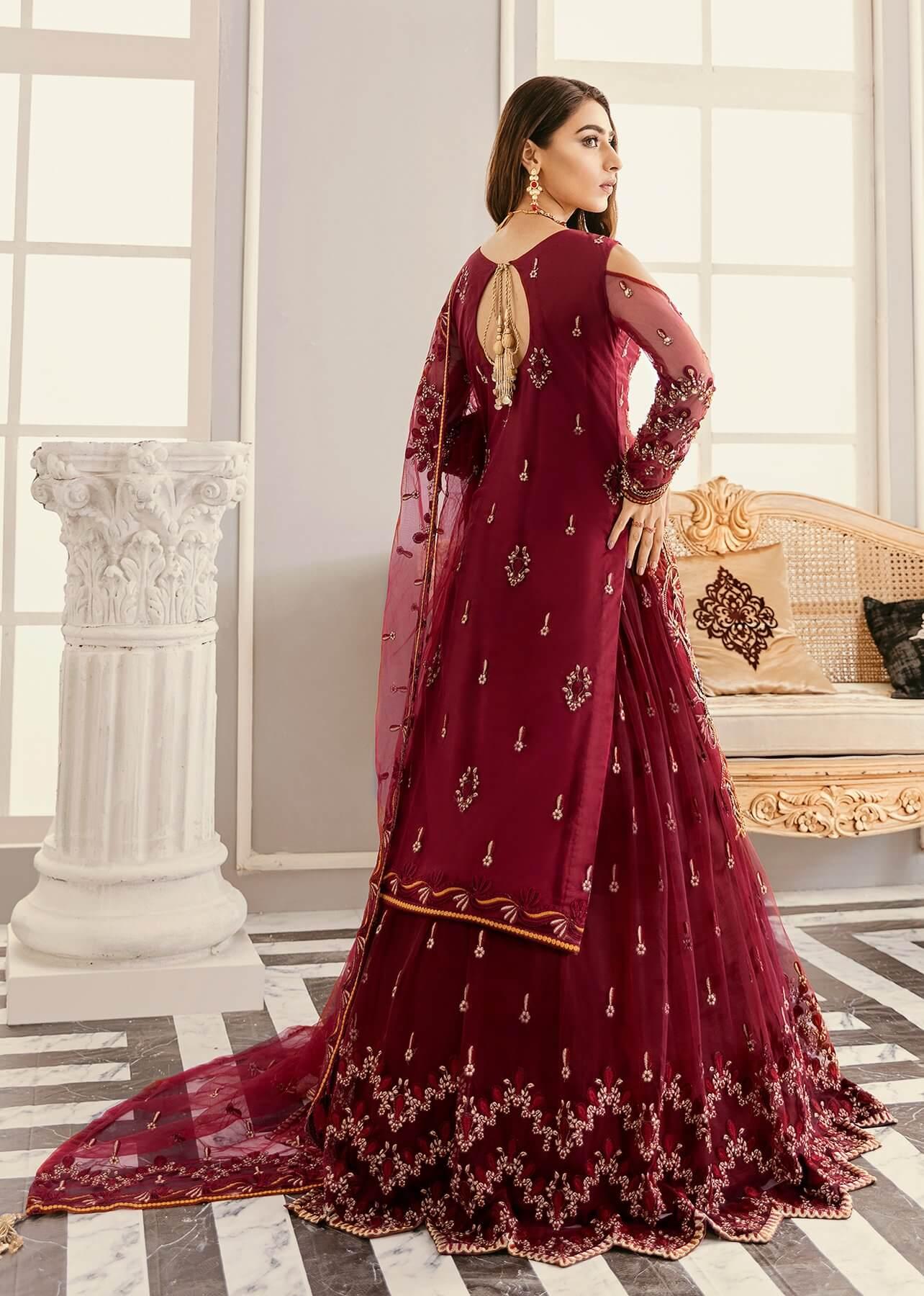 Akbar Aslam Libas e Khas Wedding Collection 3pc Suit AAWC-1328 AMARYLLIS