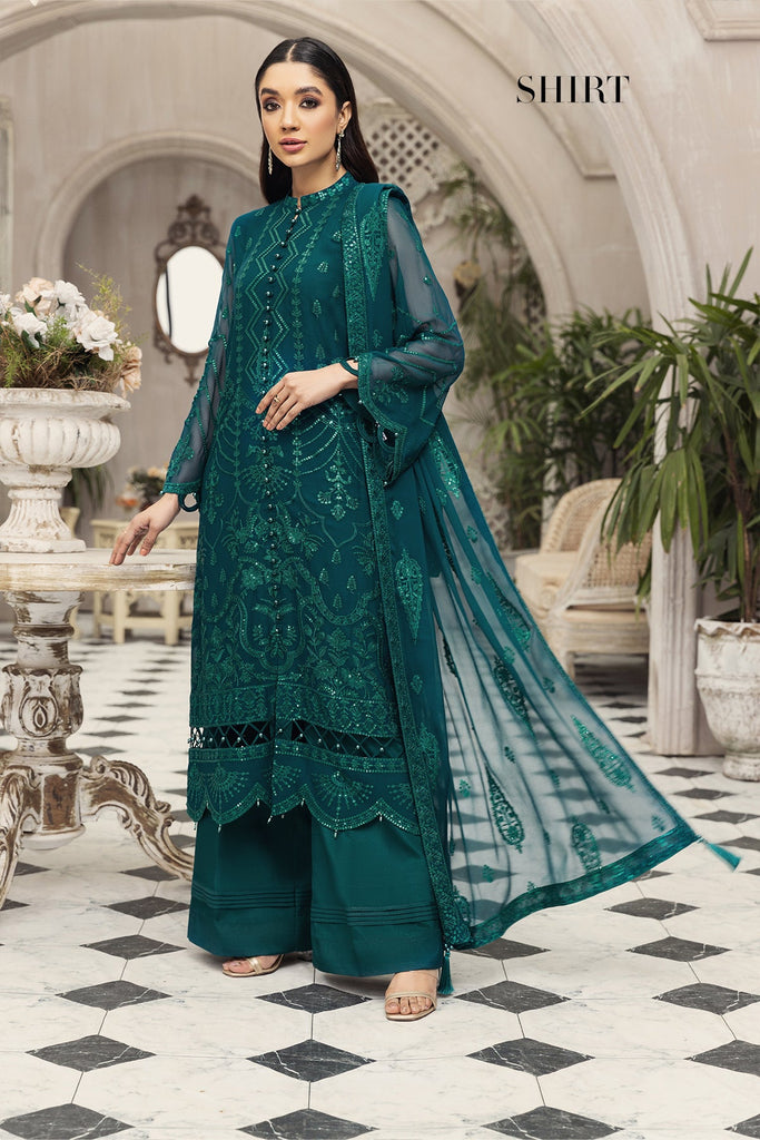 Alizeh Fashion Ik Dastaan Embroidered Chiffon 3Pc Suit D-09 TABEER