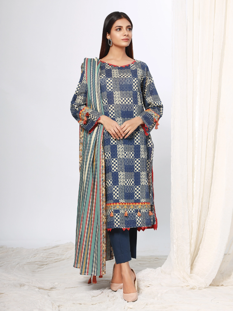 edenrobe Allure Lawn Unstitched 2pc Printed Suit EWU21A1-20692