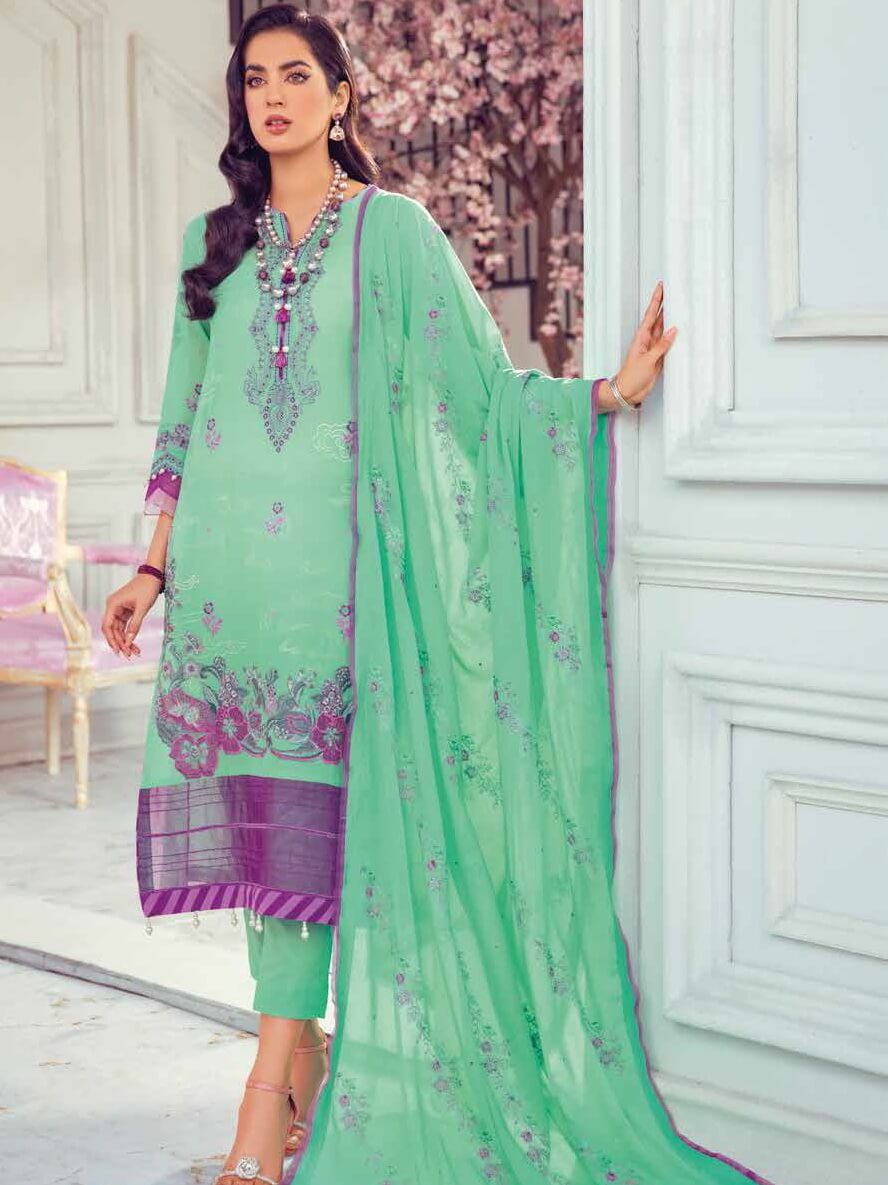 Gul Ahmed Premium Embroidered Swiss Voil 3Pc Suit LSV-22015